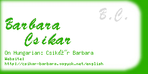 barbara csikar business card